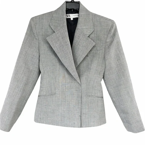 Zara Tailored Gray Blazer EUC Structured Fit Size XS - Picture 2 of 13